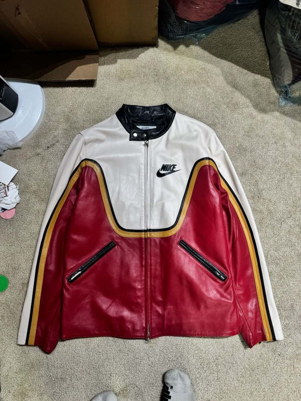 Nike Sportswear Limited Issue '72' Leather Biker Jacket, Size L